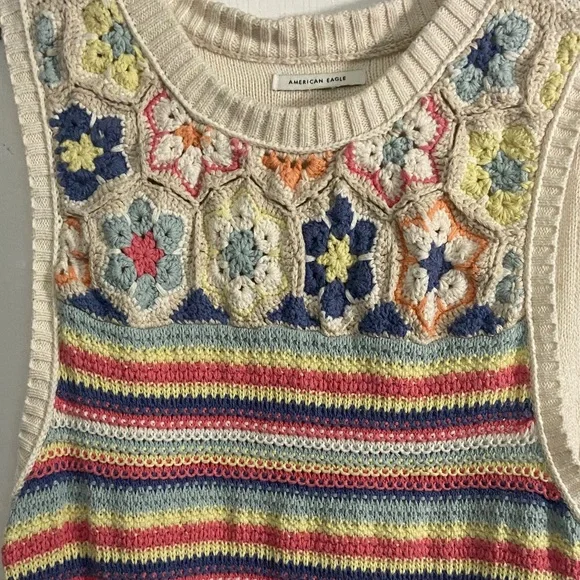 American Eagle Multicolor Crochet Tank Top - Picture 5 of 5